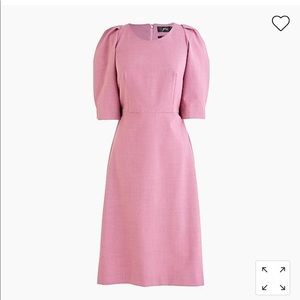 J. Crew puff-sleeve wool sheath dress, peony